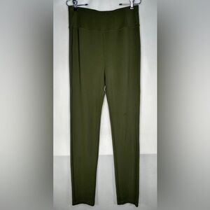 Patrizia Luca Olive Green Leggings Stretch High Waist Pull On Sz M